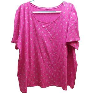 Catherine's Women's Size 3X T-Shirt Tee Short Sleeve Stretch Top Foil Sailboat